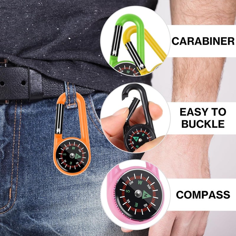 Taikula 12 Pcs Mini Compass Keychain for Kids Bulk, Small Pocket Magnetic Compass Survival Hiking for Outdoor Survival Camping Party Backpacking Accessory - Image 3